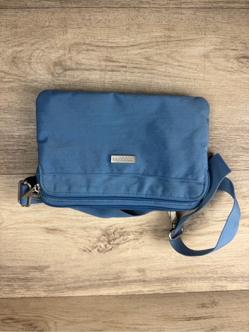 Blue Baggallini Nylon Crossbody Bag Purse Adjustable Strap